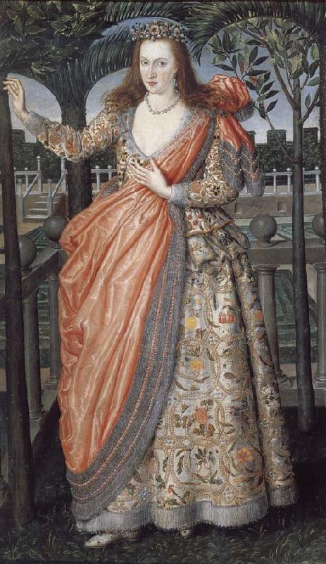 Robert Peake the Elder Portrait of a Lady of the Hampden family oil painting picture